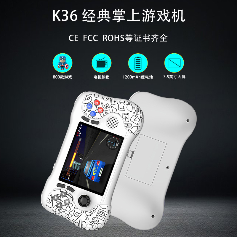 New K36 Portable Game Handheld 800-In-One Retro Joystick Arcade Double Game Controller Hd Color Screen