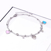 Fashionable accessory, epoxy resin, ankle bracelet with letters, zirconium stainless steel, Korean style