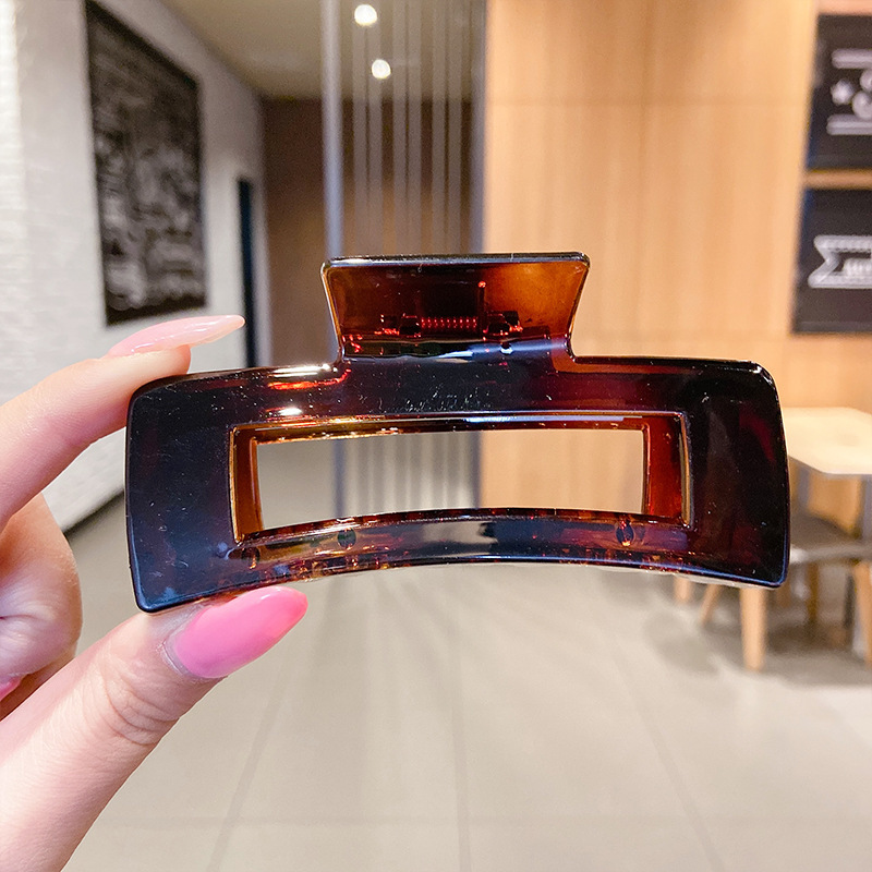 Accesorios para el cabello de pinza de tiburón de acrílico grande de Corea, clip de agarre para el cabello de disco simple, tocado de horquilla de cabeza femenina al por mayor