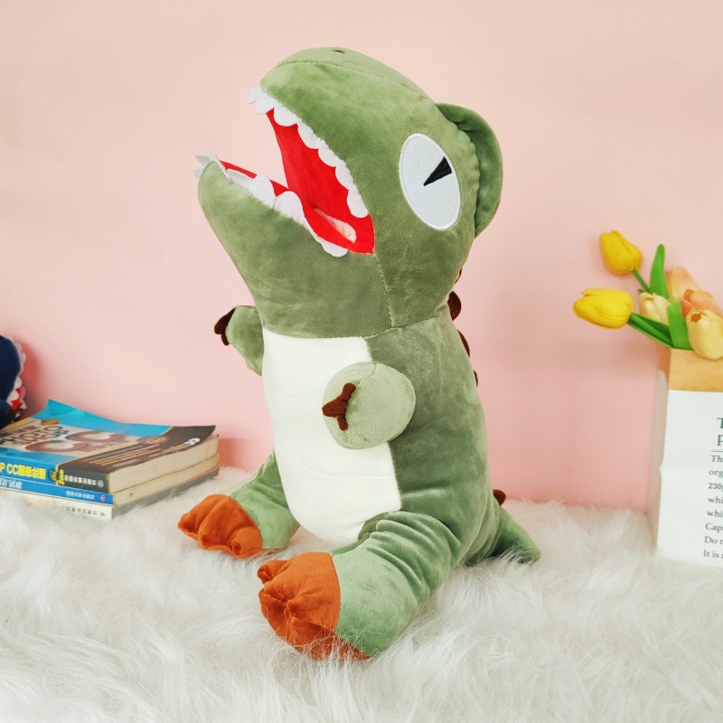 Dinosaurio de dibujos animados, manos calientes, almohada, muñeco de peluche, almohada para la siesta de oficina, calentador de manos multifuncional, marioneta de estudiante