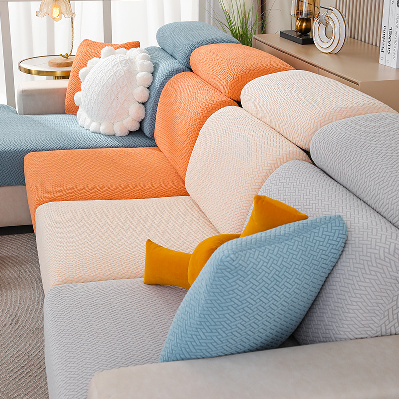Light Luxury Twill Sofa Cushion Full Cover Nordic Fabric Stretch Sofa Cover All-inclusive Universal Cover for Four Seasons