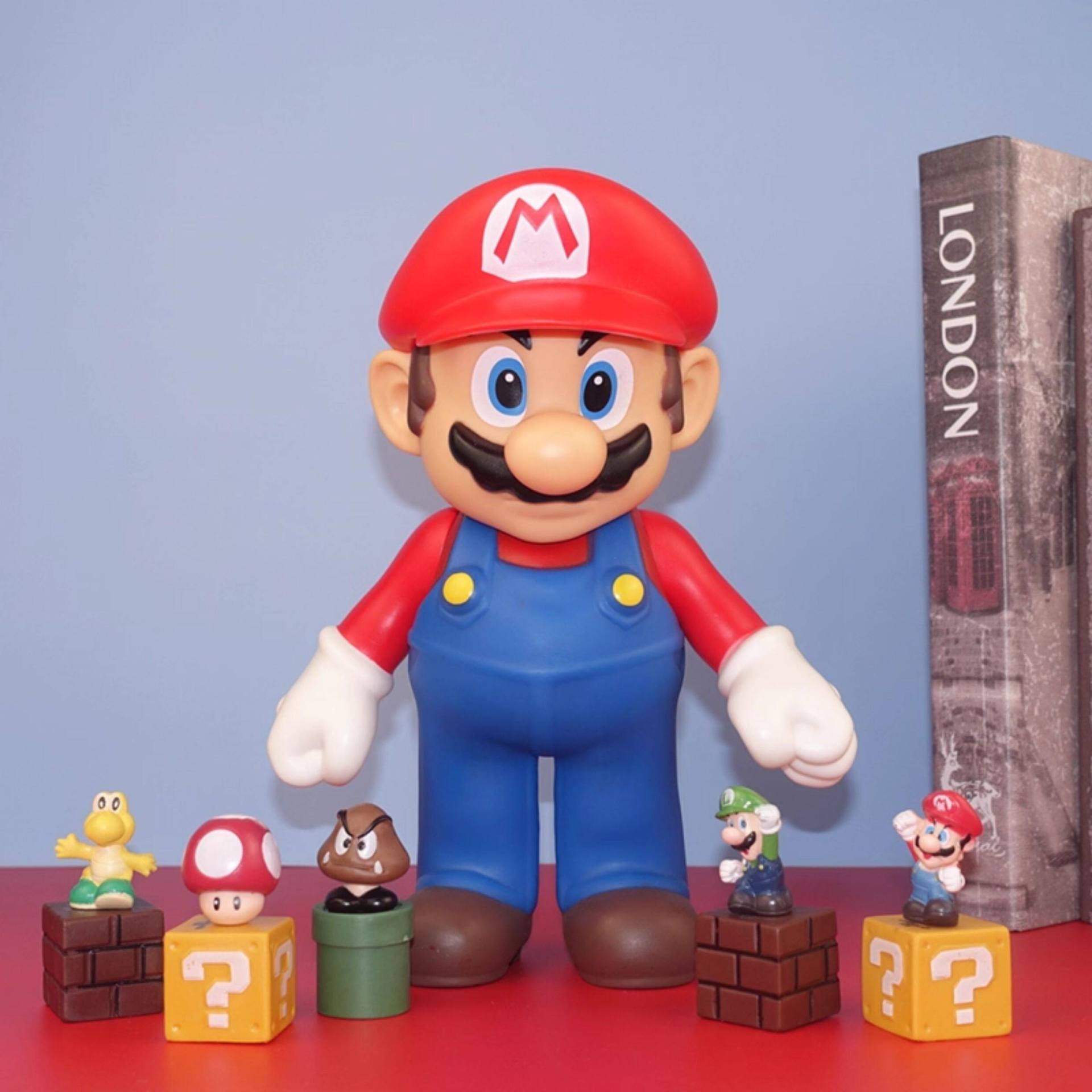 Super Mary juguetes móviles Mario hechos a mano modelo Bayoxi Mario Galaxy adornos muñecas grandes