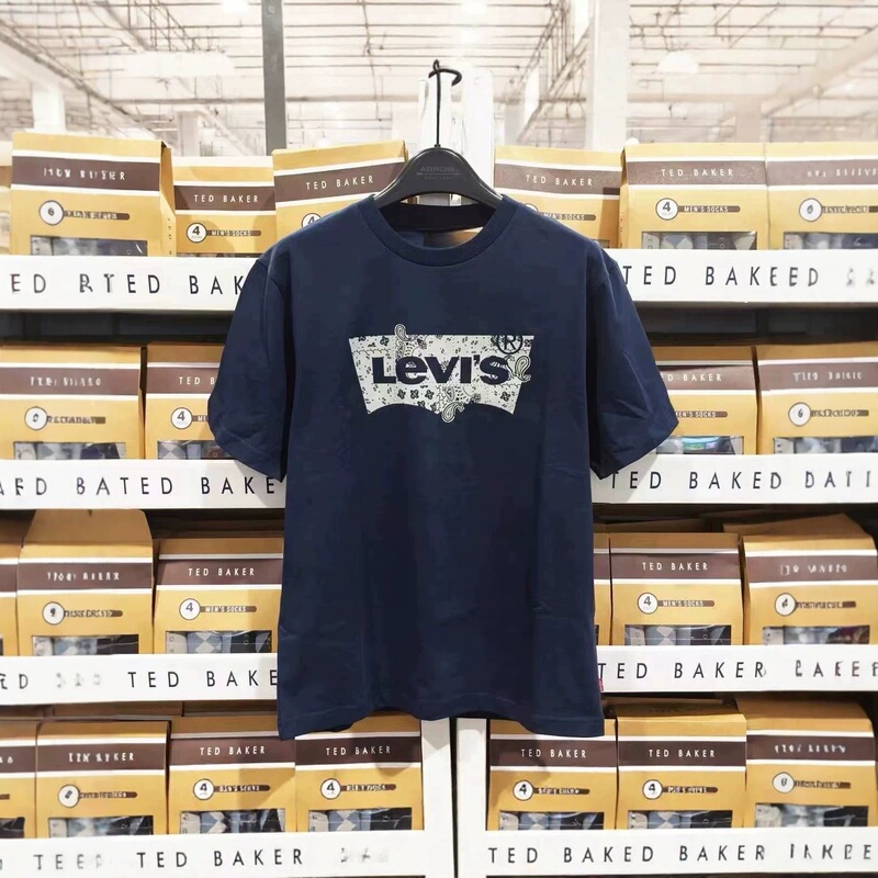 Levi's pure cotton short-sleeve unisex printed fashion summer trendy T-shirt for couples, loose casual round-neck top Levi's pure cotton short-sleeve unisex printed fashion summer trendy T-shirt for couples, loose casual round-neck top