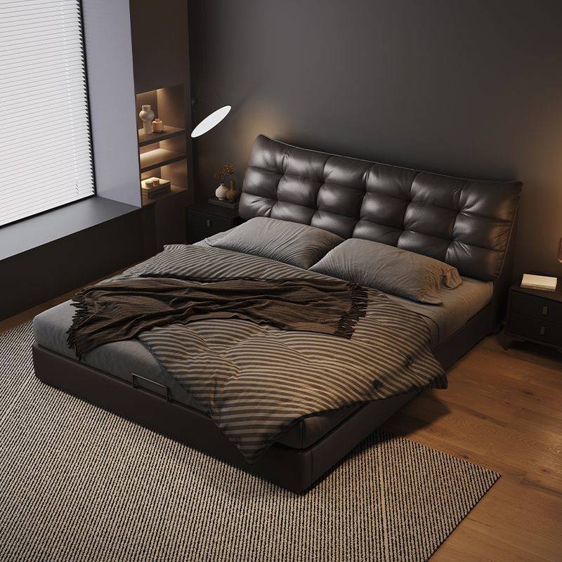 Large Black Bed Double 1.8X 2m Modern Simple Accessible Luxury 1.5m Soft-Covered Master Bedroom King Bed