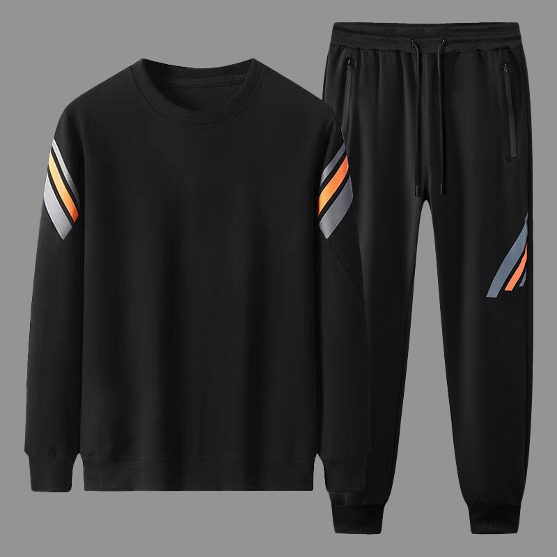 Cross-Border Wholesale New Spring and Autumn Sports Suit Round Neck Sweatshirt Two-Piece Running Casual Outdoor Fitness Long