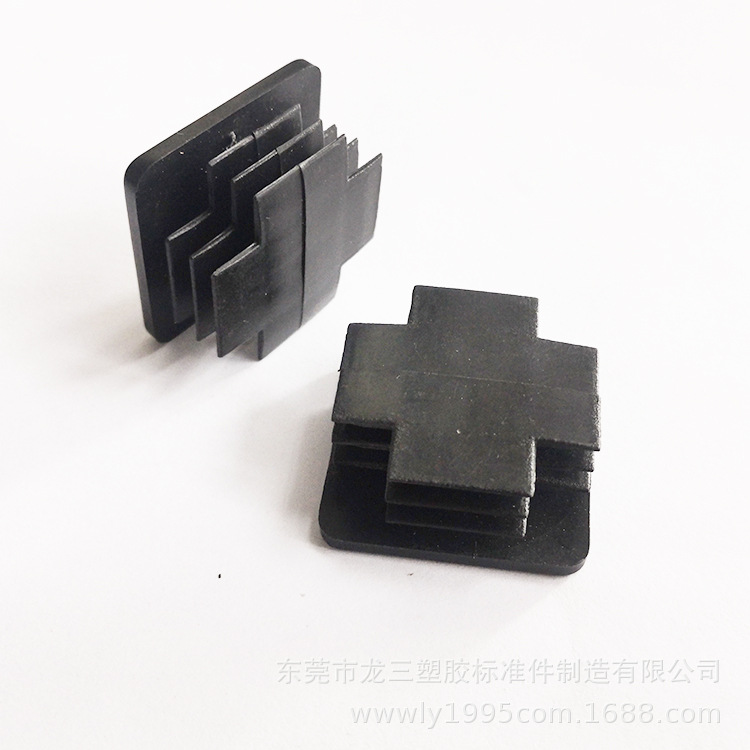 龙三塑胶厂供应32mm方塞 不锈钢管塞 塑料家具内塞 黑色脚塞 正方