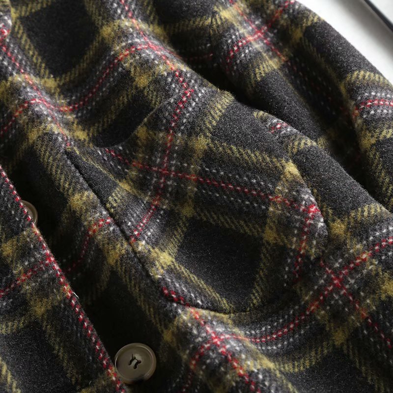 small plaid short double-faced cashmere jacket NSAM39843