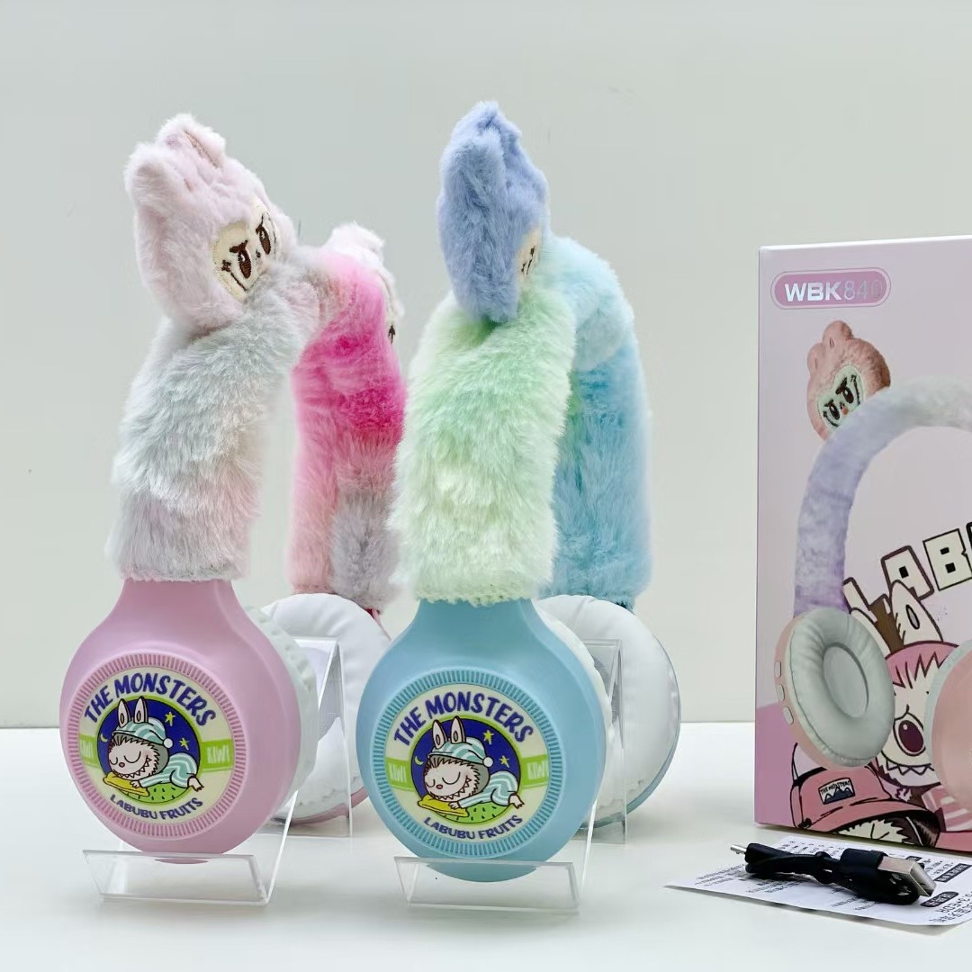 Nuevo WBK-840 transfronterizo regalo creativo rabu dibujos animados niños felpa auriculares inalámbricos Bluetooth