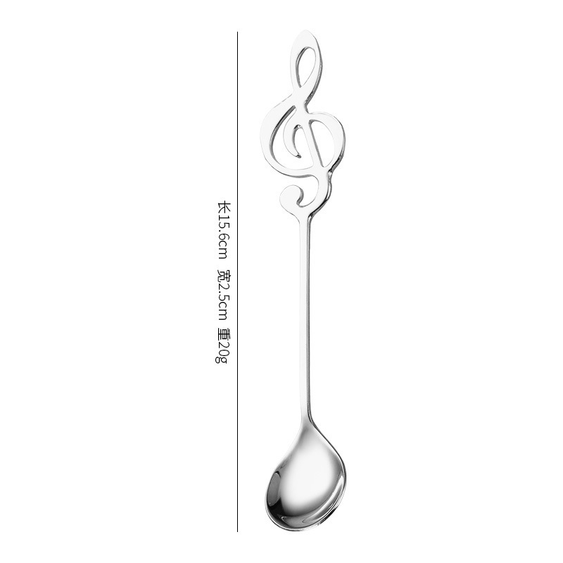 Creative Musical Gift, Treble Clef High Note Shaped Coffee Spoon, Cute And Exquisite Prize For Students_voghion.com