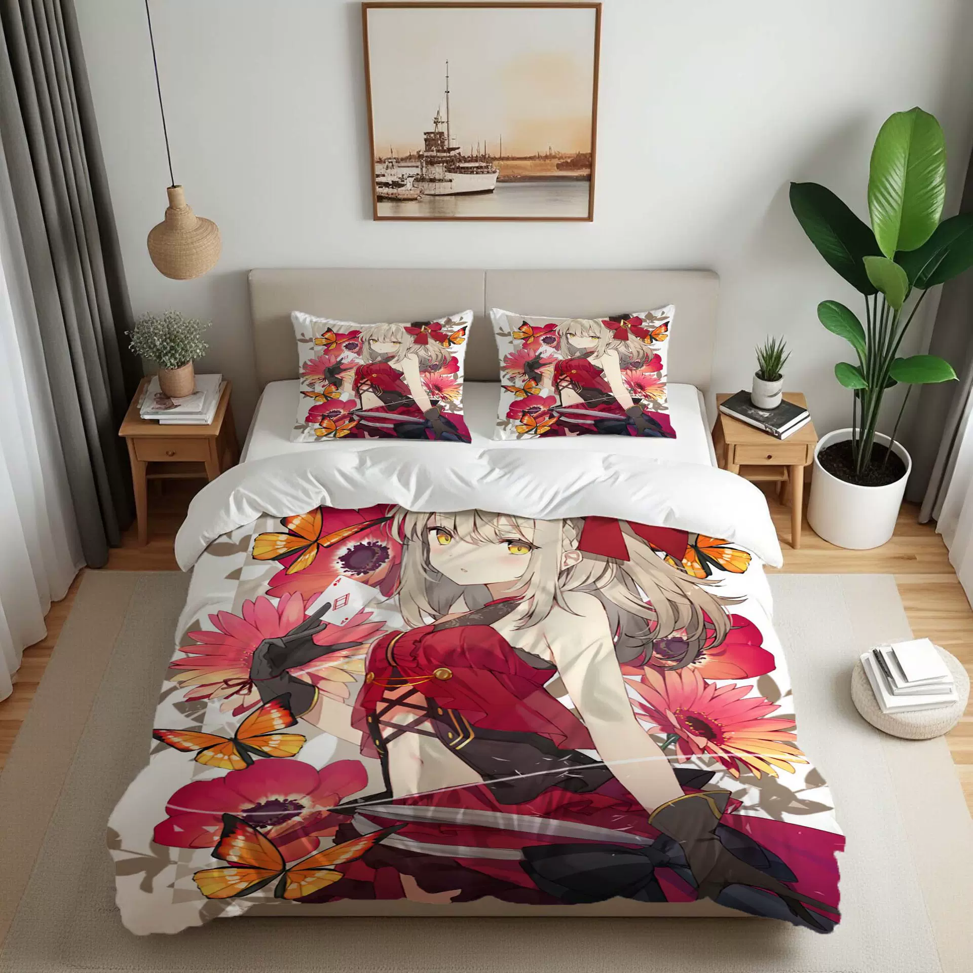 【加工 定】卡通系列 3D数码印花三件套床品套件外贸床品套件现做