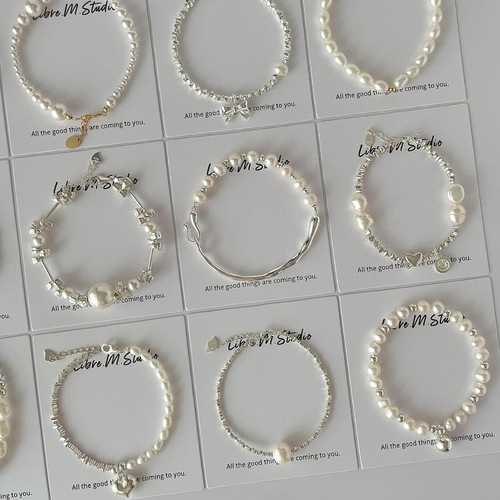 Natural irregular pearl s925 pure silver women's beaded chain, minimalist and cool style, unisex and versatile accessory