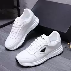 24 New Arrival All-match Men's Fashionable Leather Round-toe Casual Sneakers Breathable Genuine Leather New Arrival Internet-famous Fashionable Shoe Top Layer Cowhide