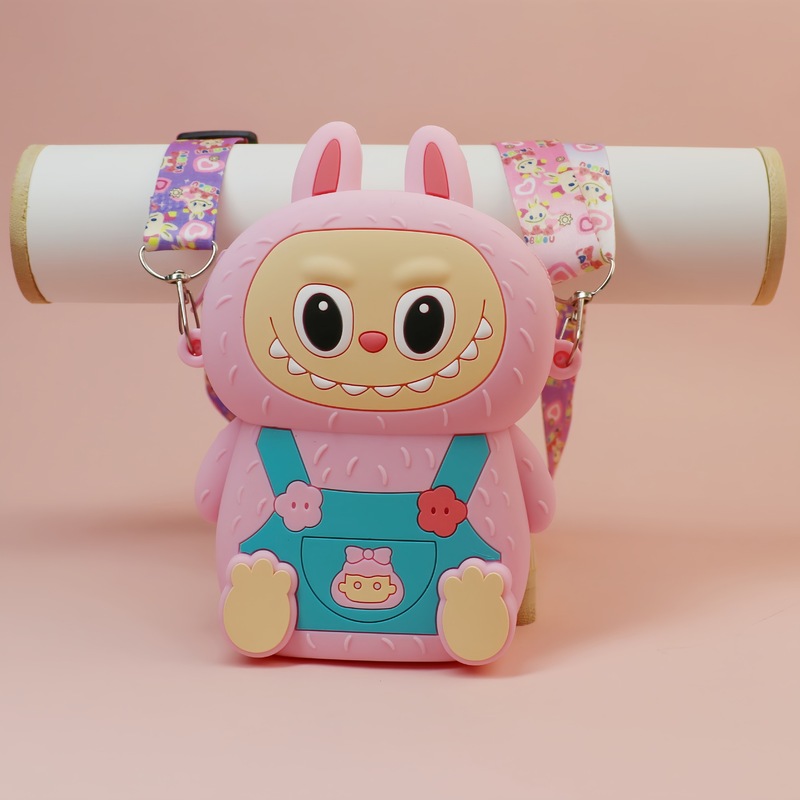 国境を越えた人気のラブブシリコン小銭入れ漫画かわいい子供用ポータブルストレージクロスボディバッグギフト卸売|undefined