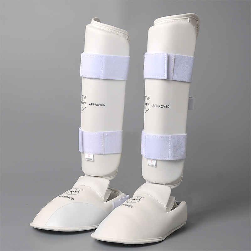 White Karate Shin Guard Foot Guard Leg Guard Foot Guard Karate Guard Leg Guard Adult Karate Leg Guard