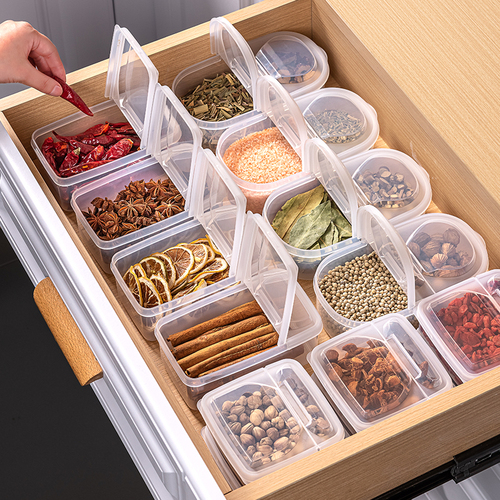 Kitchen spice storage box drawer-type spice box household kitchen aniseed spice distribution box flip-top spice box