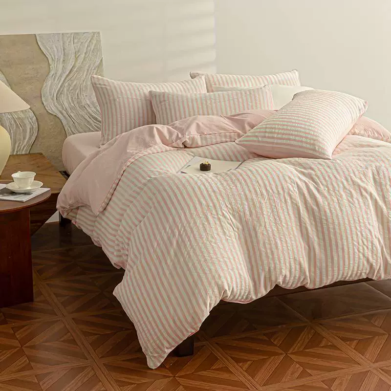 Новый стиль 2025 washed jacquard полосатый четырехкомпонентный набор