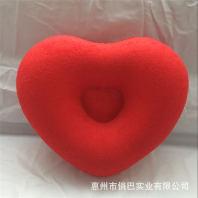 廠家直銷充氣愛心枕婚慶飾品充氣浴枕植絨心形枕護頸枕 可加LOGO