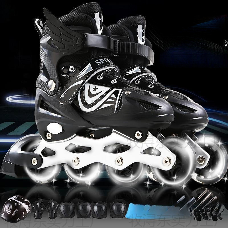 Children's Adjustable Roller Skates for Boys and Girls, Full Set of Roller Skates, Beginner Skates