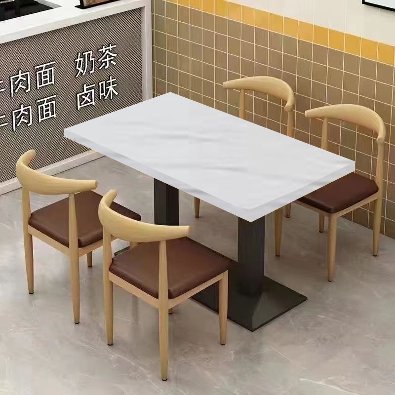 Snack bar bar barbecue desayuno comida rápida mesa y silla combinación de té de leche tienda de postres mesa de restaurante comercial económico