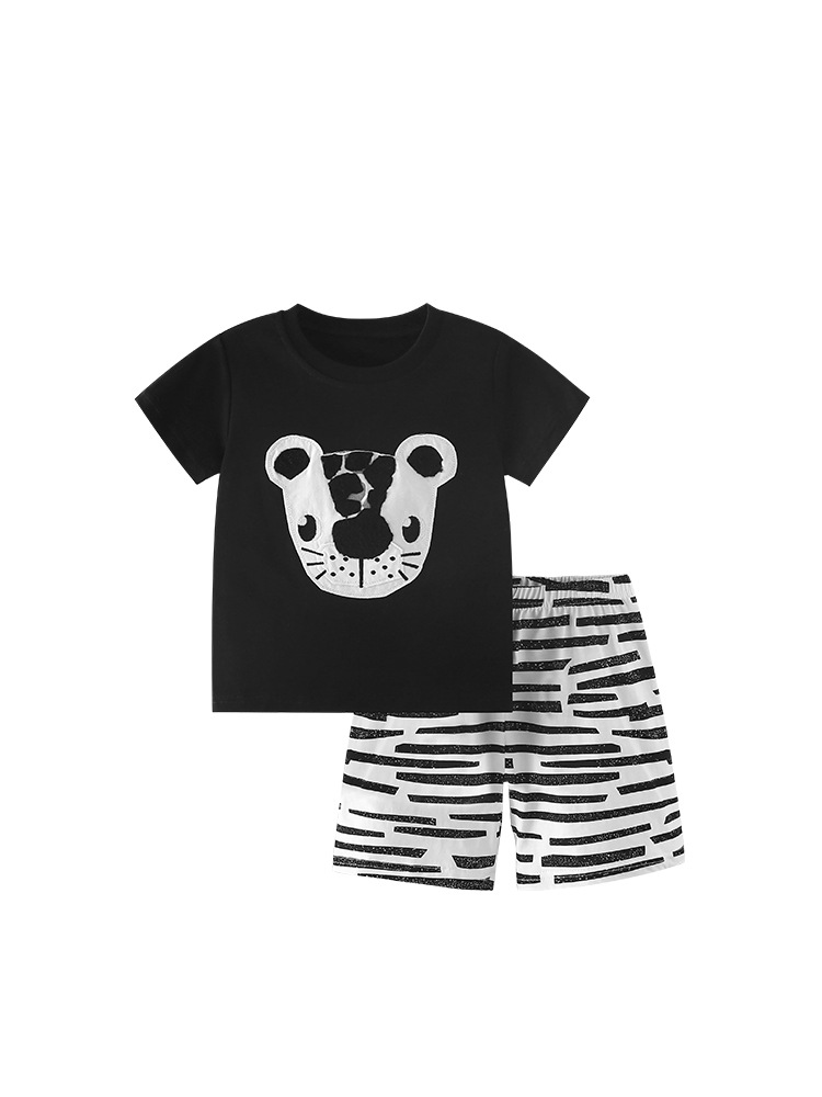 Trajes transfronterizos malwee para niños en verano, nuevas camisetas de manga corta, pantalones cortos para niños europeos y estadounidenses, ropa infantil de dos piezas