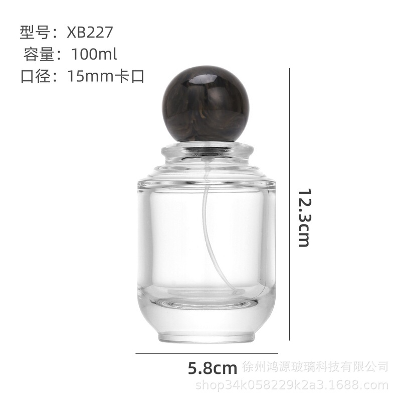 卸売 100 ミリリットル大容量透明ガラス香水瓶 15 バヨネットスプレー厚底円筒形樹脂ボールキャップボトル|undefined
