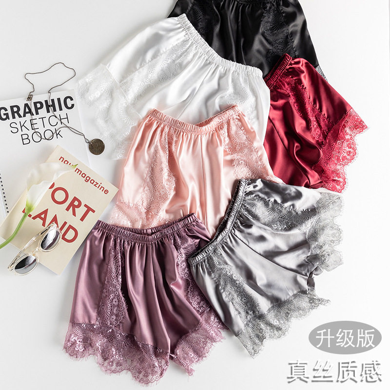 Eyelash Lace Safety Pants Spring and Summer Thin Anti-exposure Imitation Silk Loose Large Size Three-point Lace Leggings Eyelash Lace Safety Pants Spring and Summer Thin Anti-exposure Imitation Silk Loose Large Size Three-point Lace Leggings
