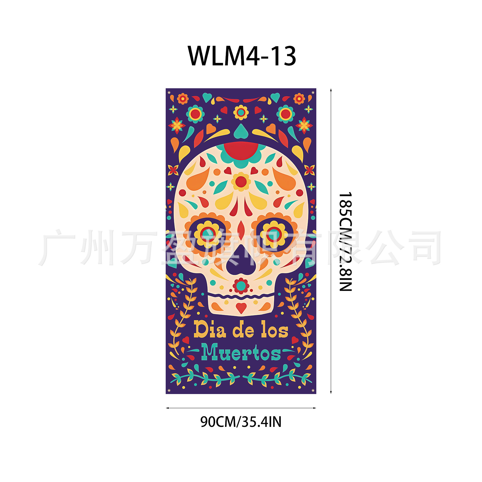 Pancarta Decorativa para Puerta de Poliéster para Día de los Muertos y Fiestas
