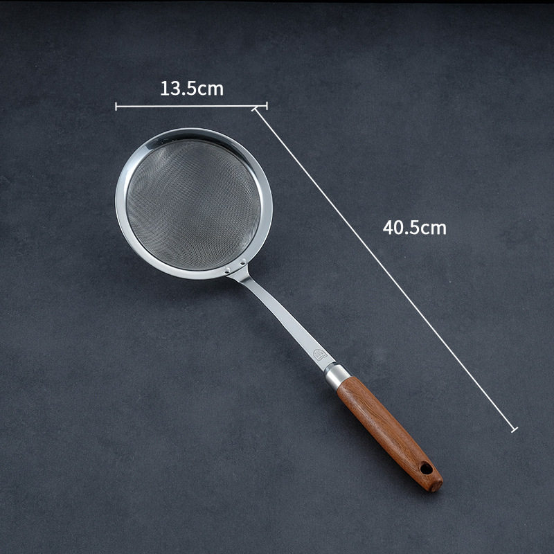 304 cucharas de acero inoxidable cucharas de cocina domésticas cucharas de pescado cucharas de cocina de mango largo gruesas cucharas de cocina de cocina de filtro de malla de filtro de aceite de cocina