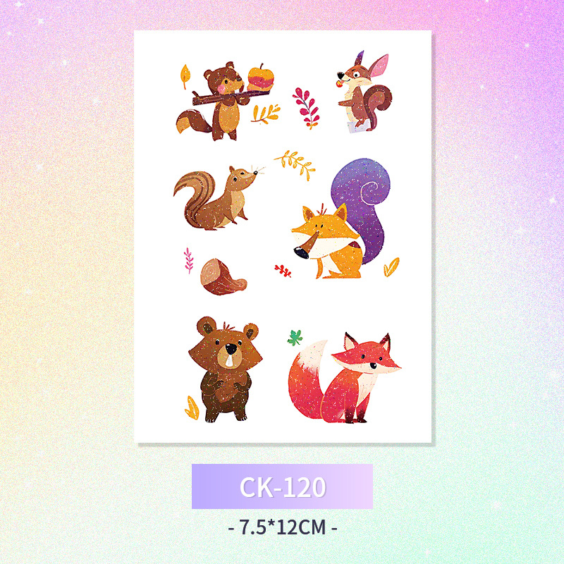 Glitter mariposa cara pegatinas tatuaje pegatinas hadas lavable impermeable de larga duración lindo unicornio ciervo Luna Estrella Planeta