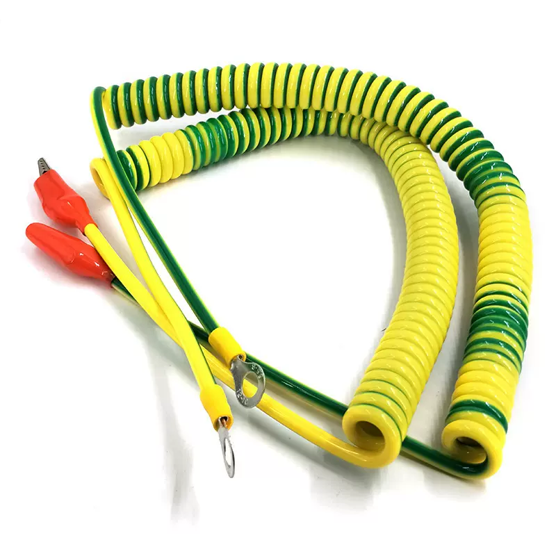 现货黄绿接地线弹簧线 设备接地线 螺旋耐拉伸电线电缆桥架弹簧线