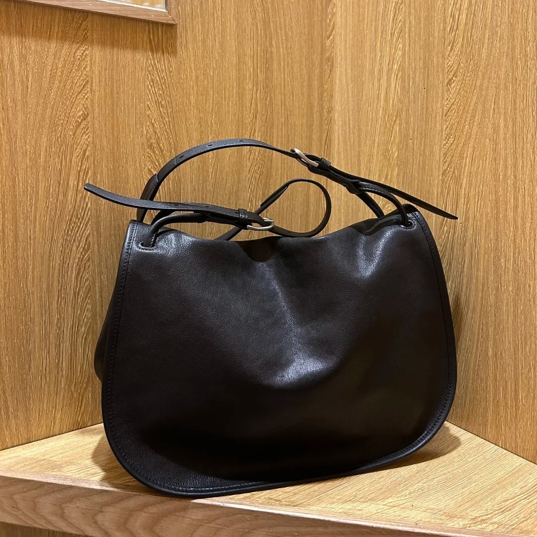 New Commuter Bag Vegetable Tanned Leather Messenger Saddle Bag For Women Retro Niche Crossbody Shoulder Large Capacity Tote - Thumbnail 4