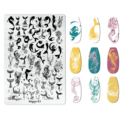 Dırnaq bəzəkləri – Art Stamping Plate Kt Cat - happy-083-with-back-plate
