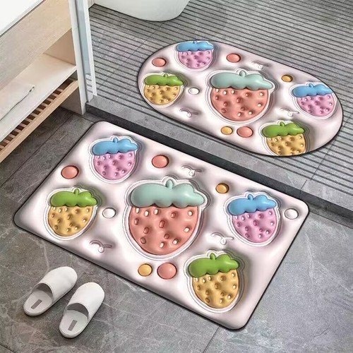 Dropshipping bathroom non-slip floor mats for entryways, absorbent floor mats, cross-border home bathroom printed floor mats
