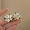 Fresh green ear clips, small design earrings, wide color palette, no pierced ears, wholesale