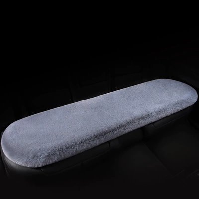 Wool pad, Rabbit Fur Four-Season Universal Seat Cover - gray-rear-seat-bench