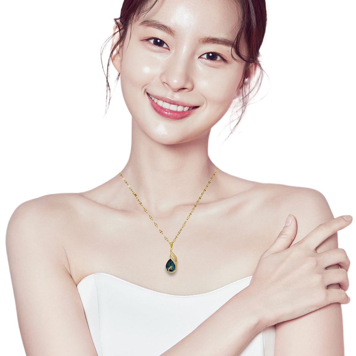 Peacock Crystal Pendant Necklace For Women Elegant Statement Chain_voghion.com