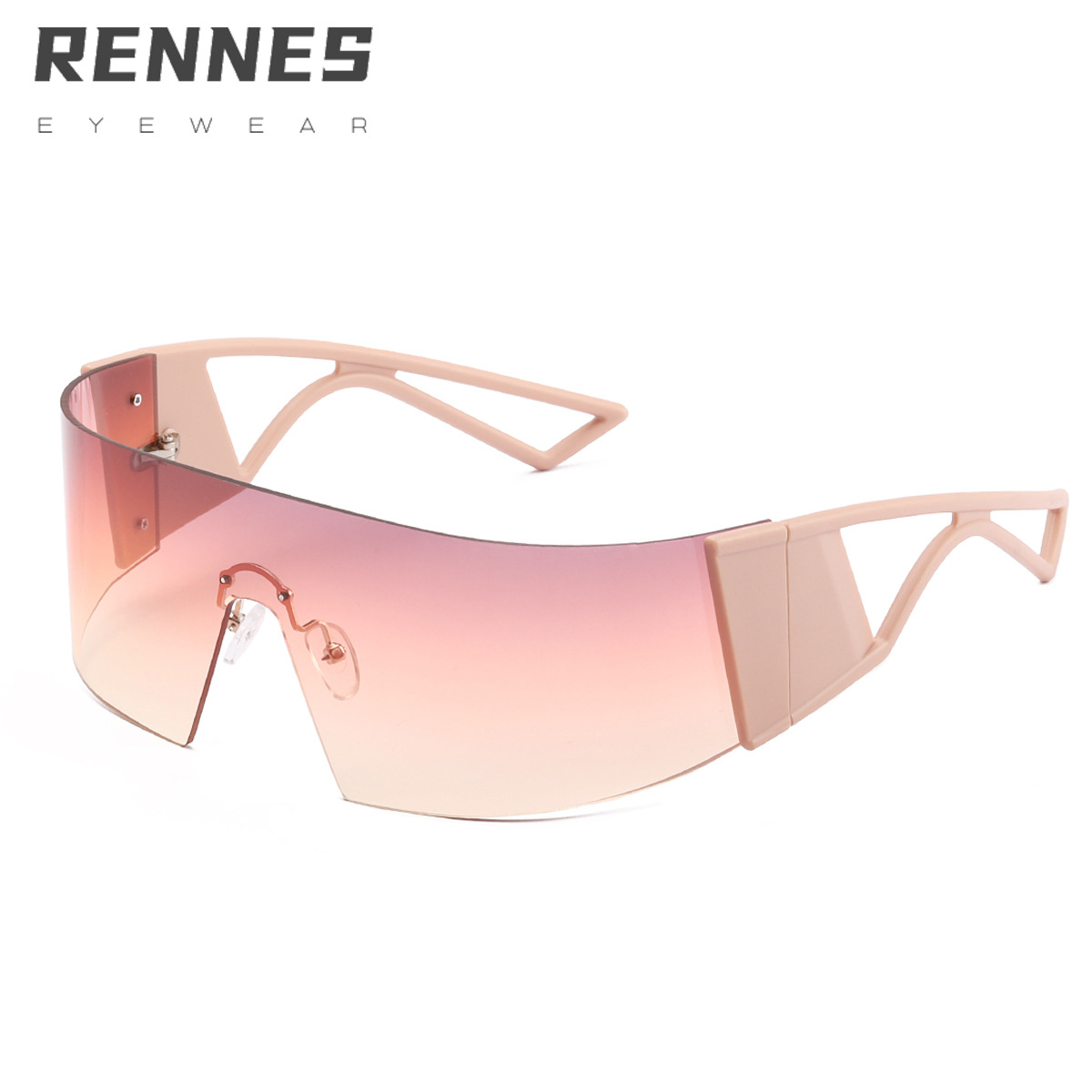 2021 nuevas gafas deportivas europeas y americanas sin marco gafas de una sola pieza gafas de sol al aire libre hombres y mujeres gafas de sol 8620