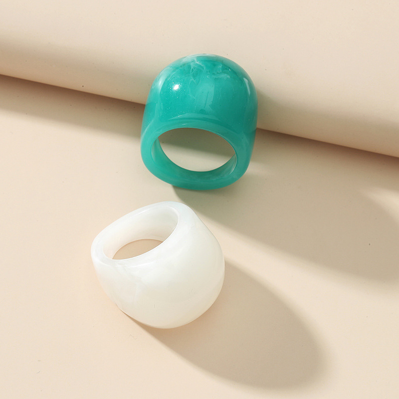 Simple Resin 2-piece Ring Set display picture 3