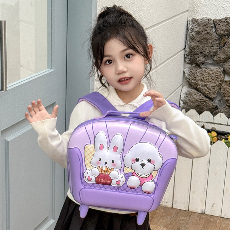 Nueva mochila de cáscara de huevo para niños caricatura lindo pequeño conejo bebé mochila de sofá tridimensional mochila de estudiantes