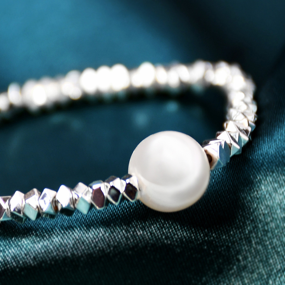 Simple Style Round Beaded Artificial Pearl Plating Womenu0027S Bracelets 1 Piece