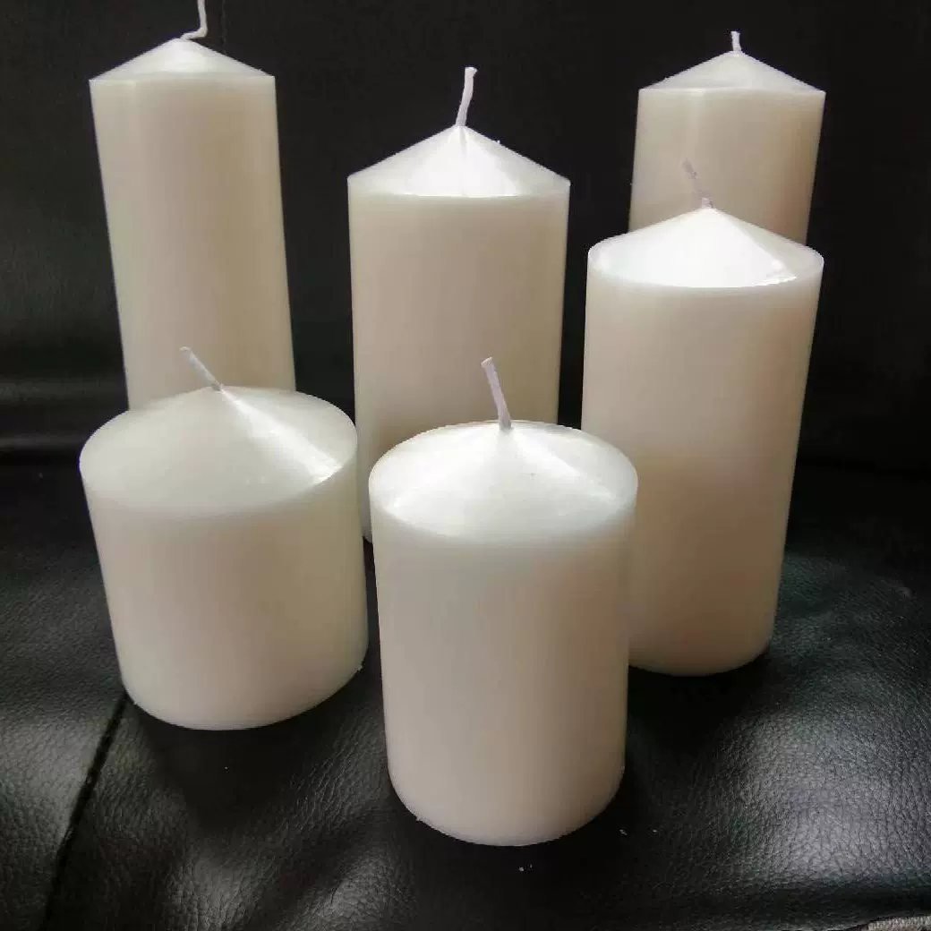 尖顶圆柱蜡烛教堂环保生日茶烛无烟婚庆表白水漂烛佛烛