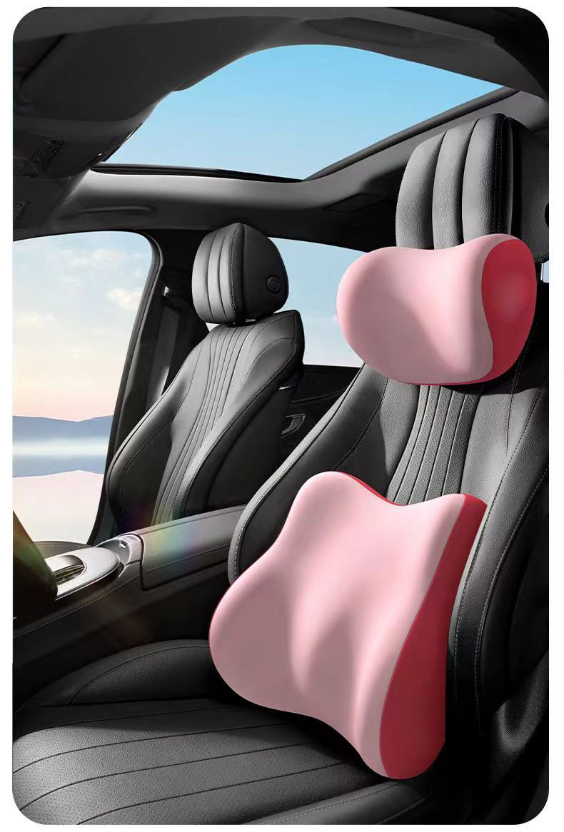 New memory foam car headrest can be customized LOGO headrest lumbar support waist pillow chair lumbar support