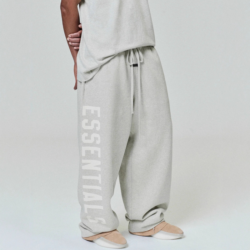 Essentials Hhh High Street American Niche Autumn and Winter Fleece-Lined Loose Straight Sweatpants Sports Pants for Men and Women Trendy