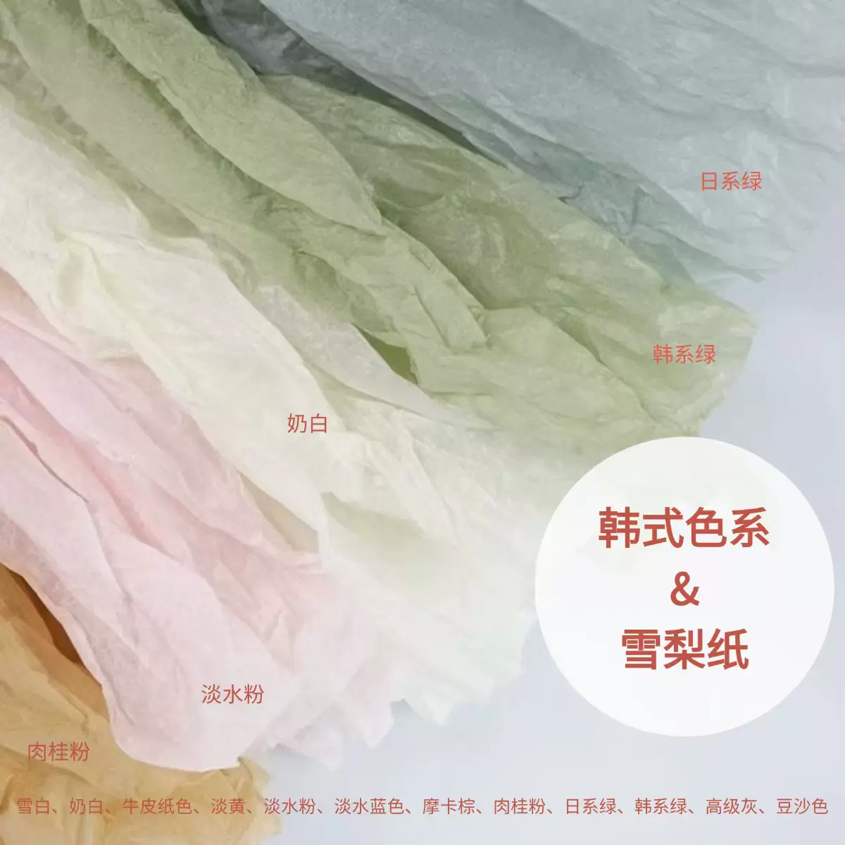 莫兰迪绿色雪梨纸蛋糕装饰花束包装材料礼物包装纸幼儿园环创材料