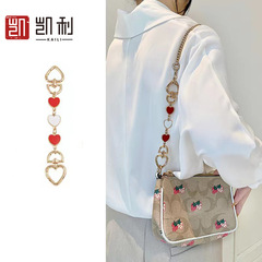 Manufacturer Direct Sales Strawberry Mahjong Pattern Heart-Shaped Extended Chain Bag Strap Underarm Extended Strap Chain Accessories