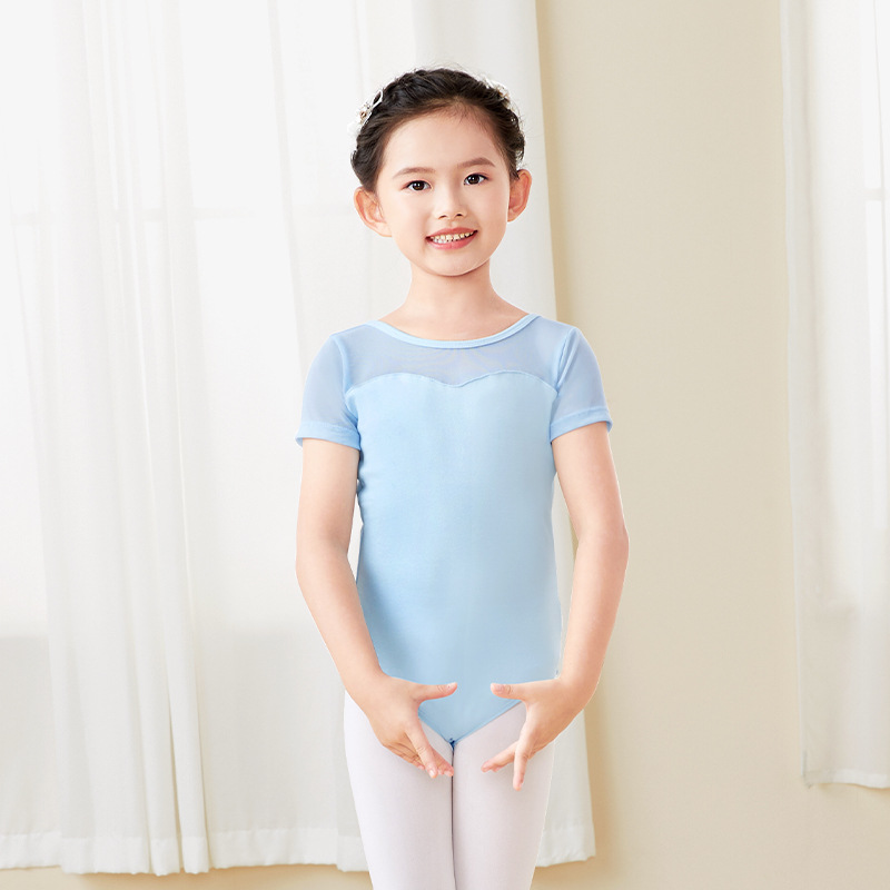 Ropa de baile para niños ropa de práctica de Ballet para niñas de manga corta 2023 nuevo mono Ropa de baile chino