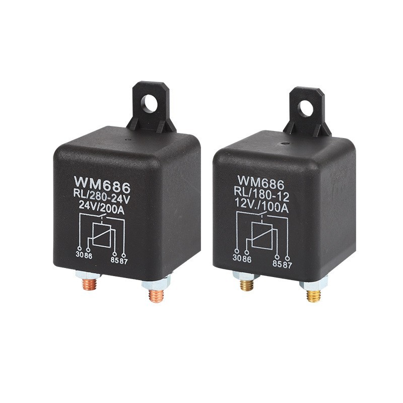 WM686汽车继电器12V24V塑背100A/120A/200A大电流启动继电器