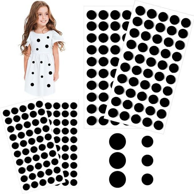 Cross-border New 200 Pieces Black Bonded Felt Circle Felt Sticker Halloween DIY Sewing Project Costume Worker