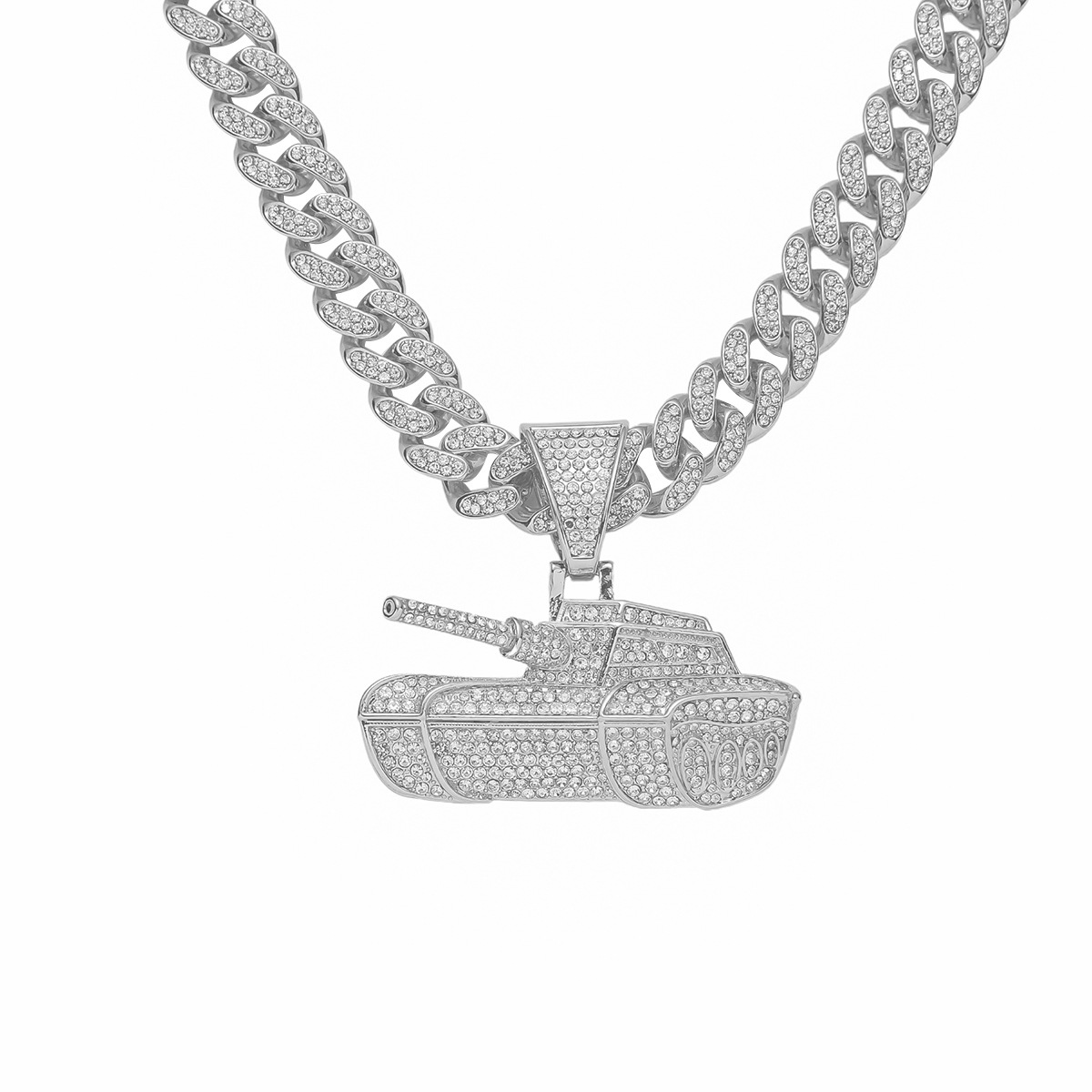 Hip-hop Tank Alloy Plating Inlay Rhinestones Men's Pendant Necklace Necklace Pendant display picture 2