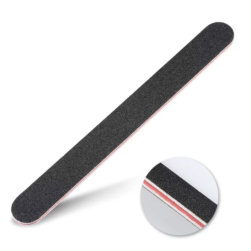 Herramientas de uñas corazón rojo negro redondo manicura de doble cara tira de lijado tira de frotar uñas de doble cara tira de hilo negro tira de lima de uñas